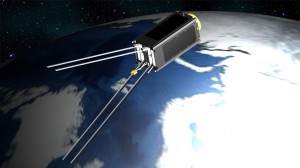 Figure 1: Computer model of the ZA‐AeroSat in its orbit